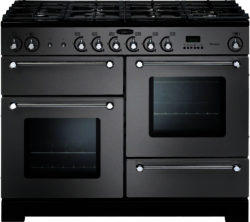 RANGEMASTER  Kitchener 110 Dual Fuel Range Cooker - Stainless Steel & Chrome